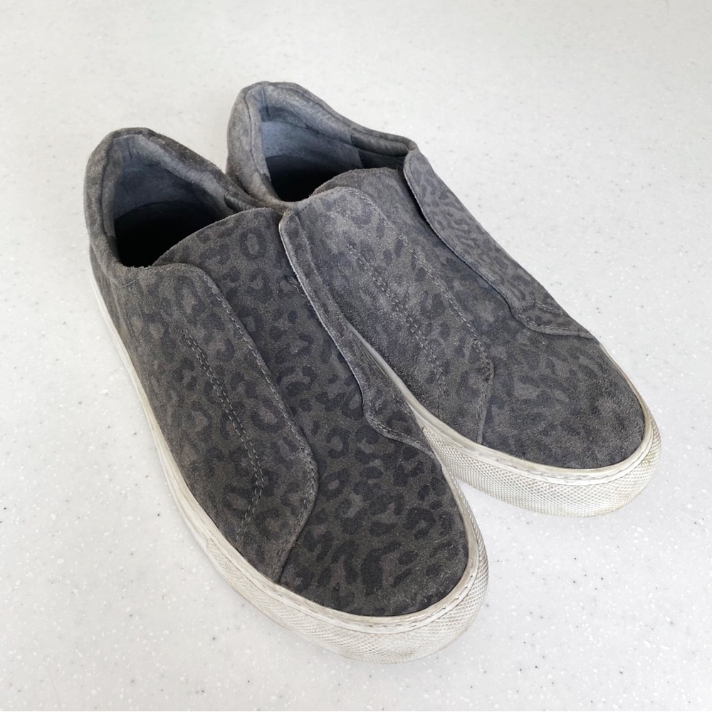 J/Slides Gray Leopard Print Heidi Slip On Platfor… - image 1